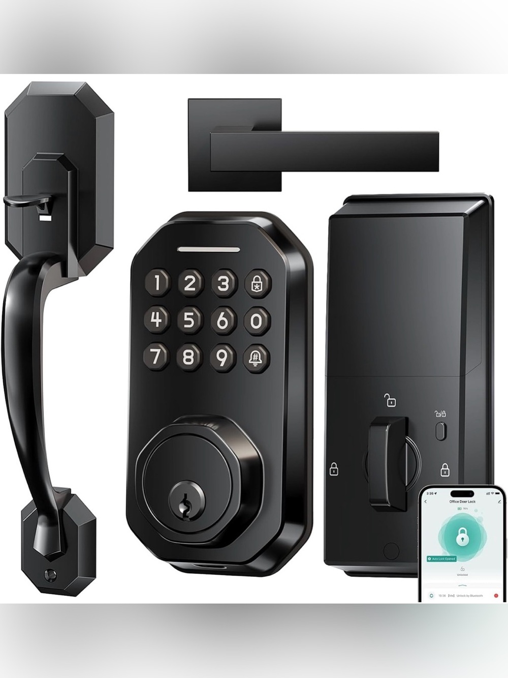 Keyless Entry Front Door Lock – Matte Black Keypad | Brand New